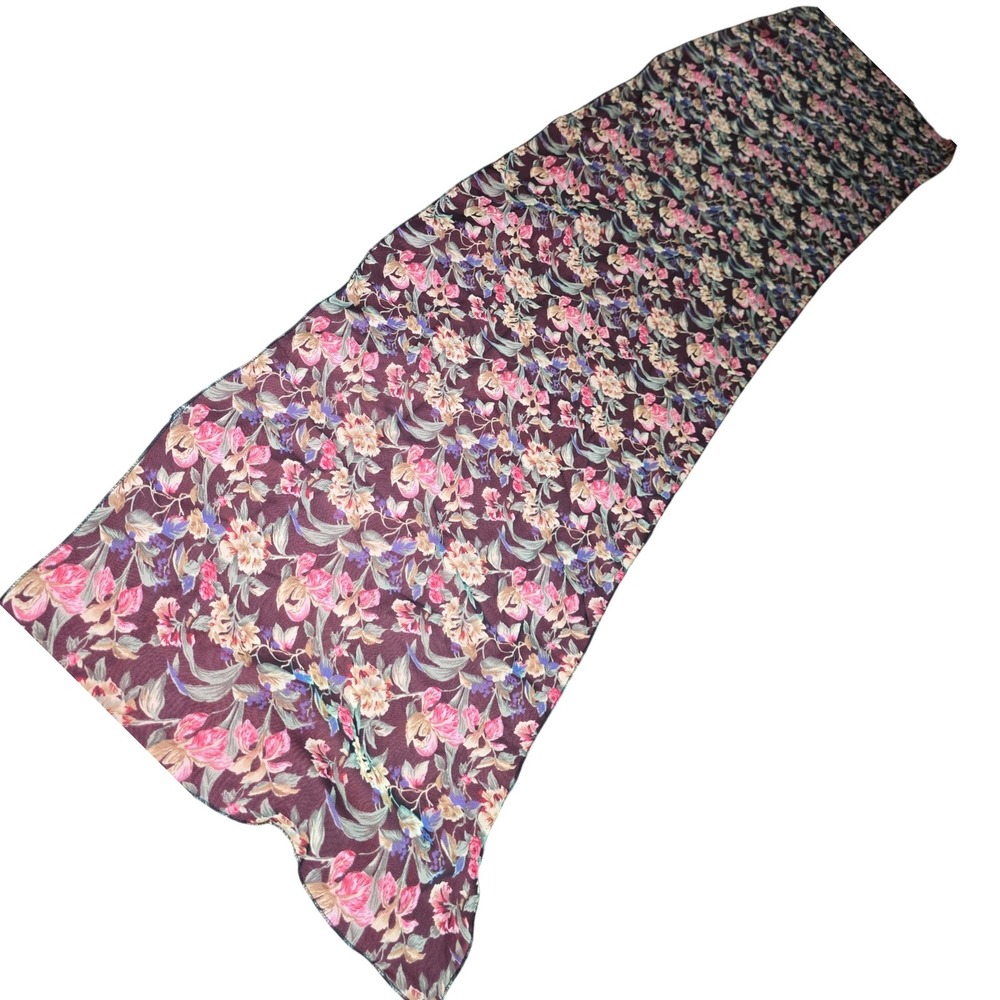 Scarf Belt Shawl Sash Table Runner Bandana Cover Up Hankie Tie Black 57"x13"VTG